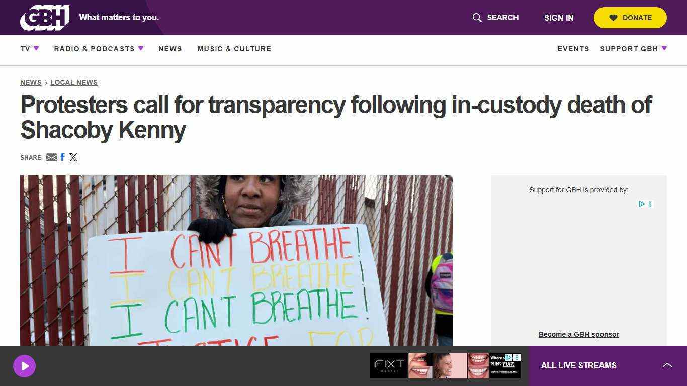 Protesters call for transparency following in-custody death of Shacoby Kenny | GBH