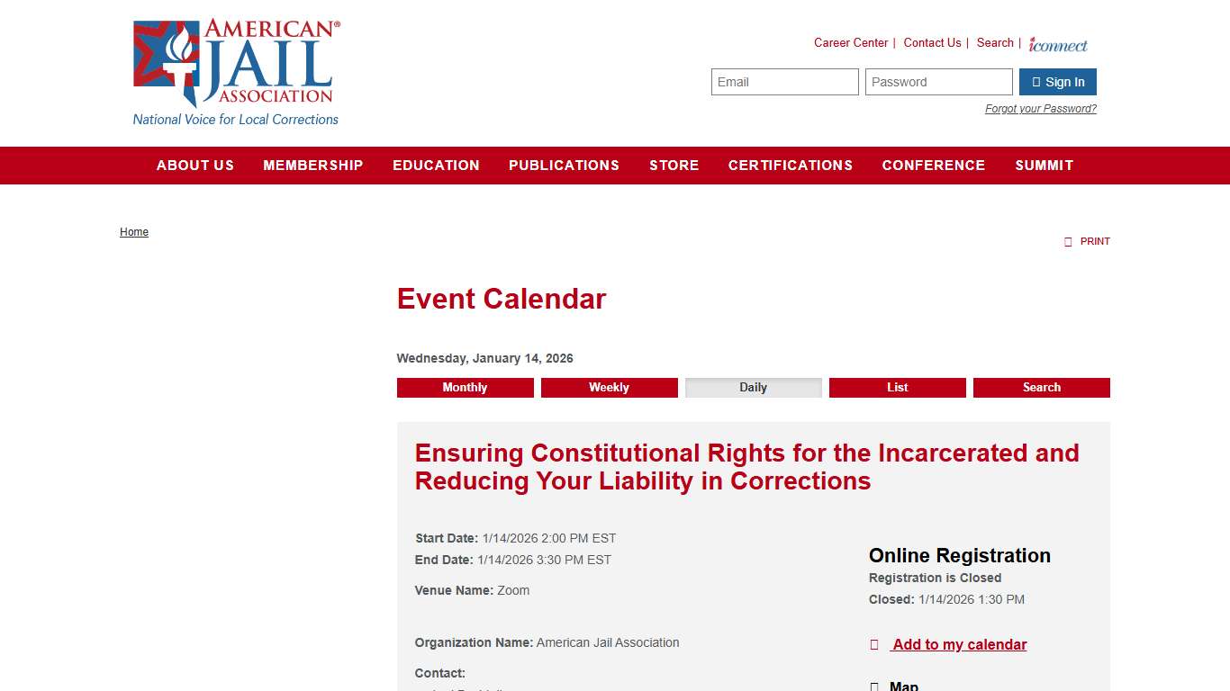 Ensuring Constitutional Rights for the Incarcerated and Reducing Your Liability in Corrections