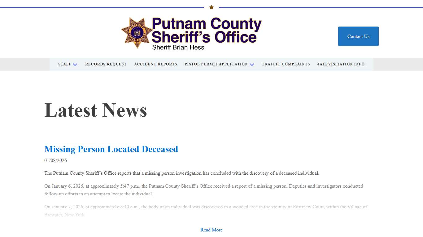 Latest News - Putnam County Sheriff's Department