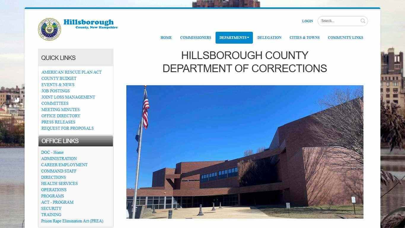 Hillsborough County, NH DOC - The Official Hillsborough County Dept. of Corrections, NH Website